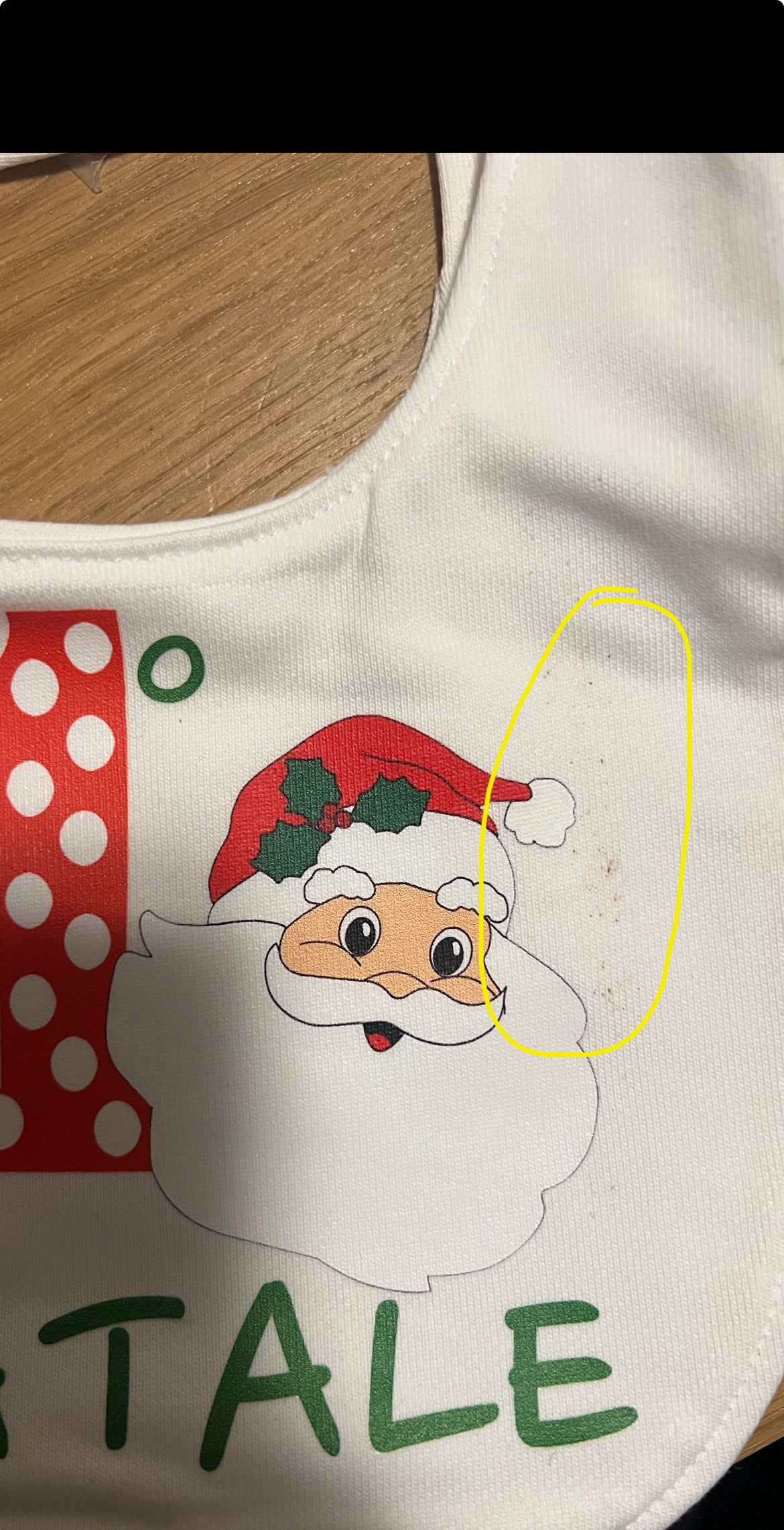 Bavaglino “il mio primo Natale” (3 pezzi con piccolo difetto di stampa o macchia)