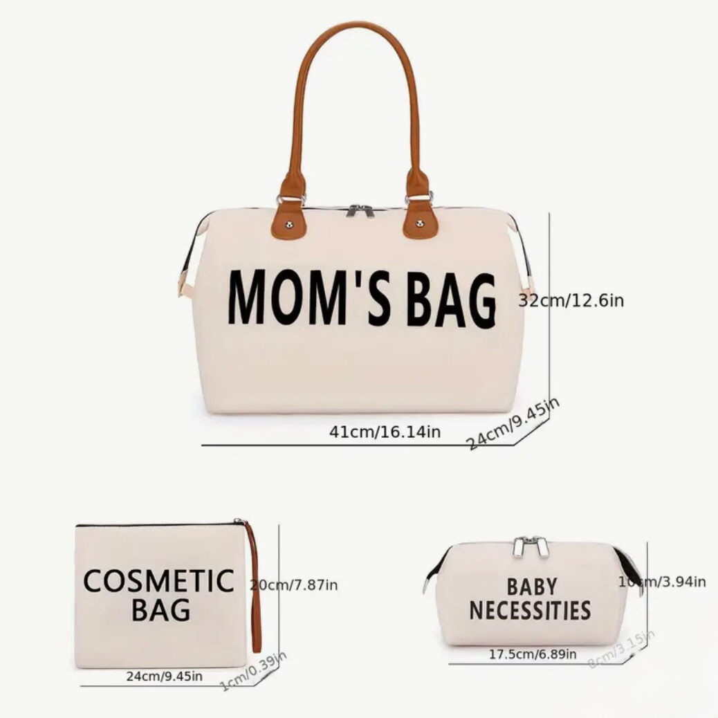 MOM’S BAG, 3 Pezzi, Mommy Bag, Borsone Cambio Ospedale, Borsa Parto, Borse Maternità per Passeggino