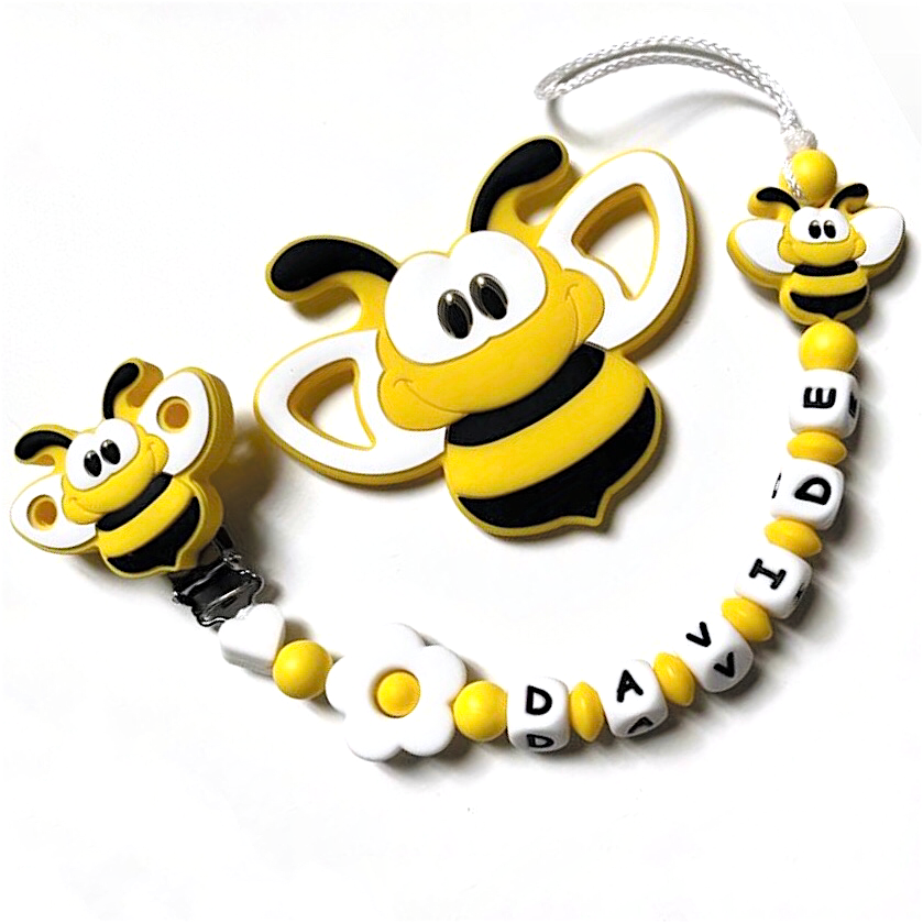 Catenella Portaciuccio Ape, Portaciuccio con Nome, Catenina in Silicone, Porta Ciuccio Personalizzato