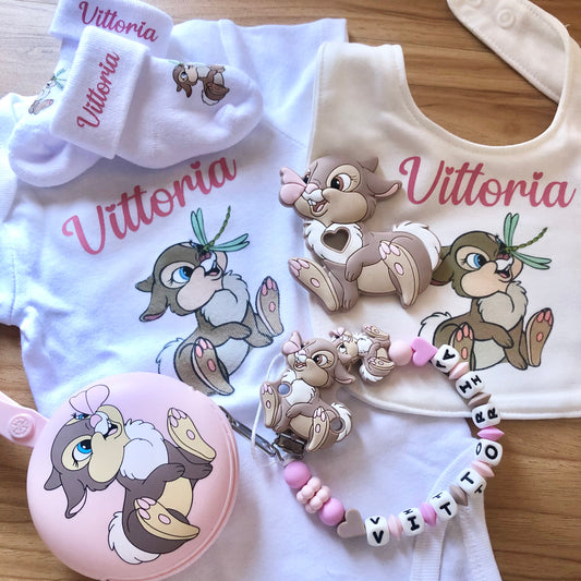 Set Nascita Personalizzato. Body, Scarpette, Bavaglino, Cappellino.