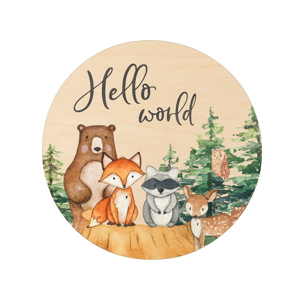 Baby Cards Complimese in Legno con Animaletti – Targhette Mesi per Neonati