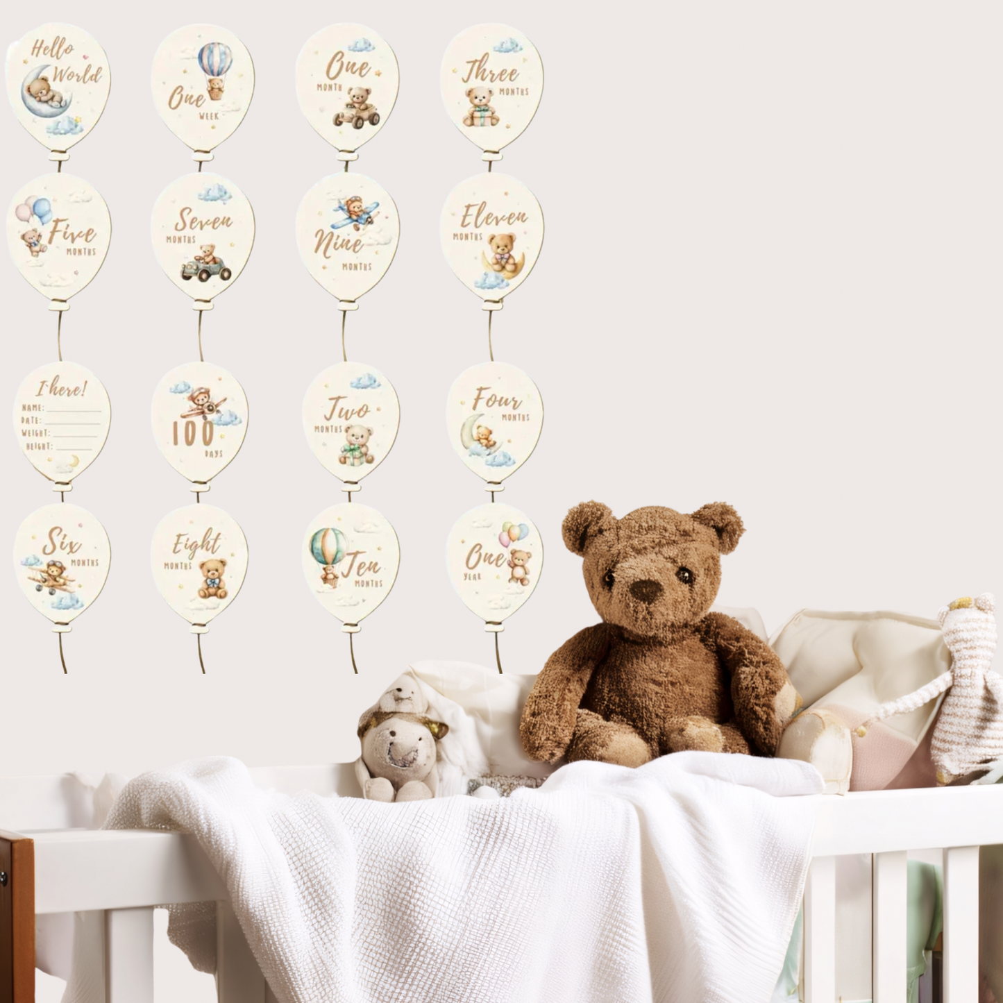 Set Card Complimese Neonato a Forma di Palloncino