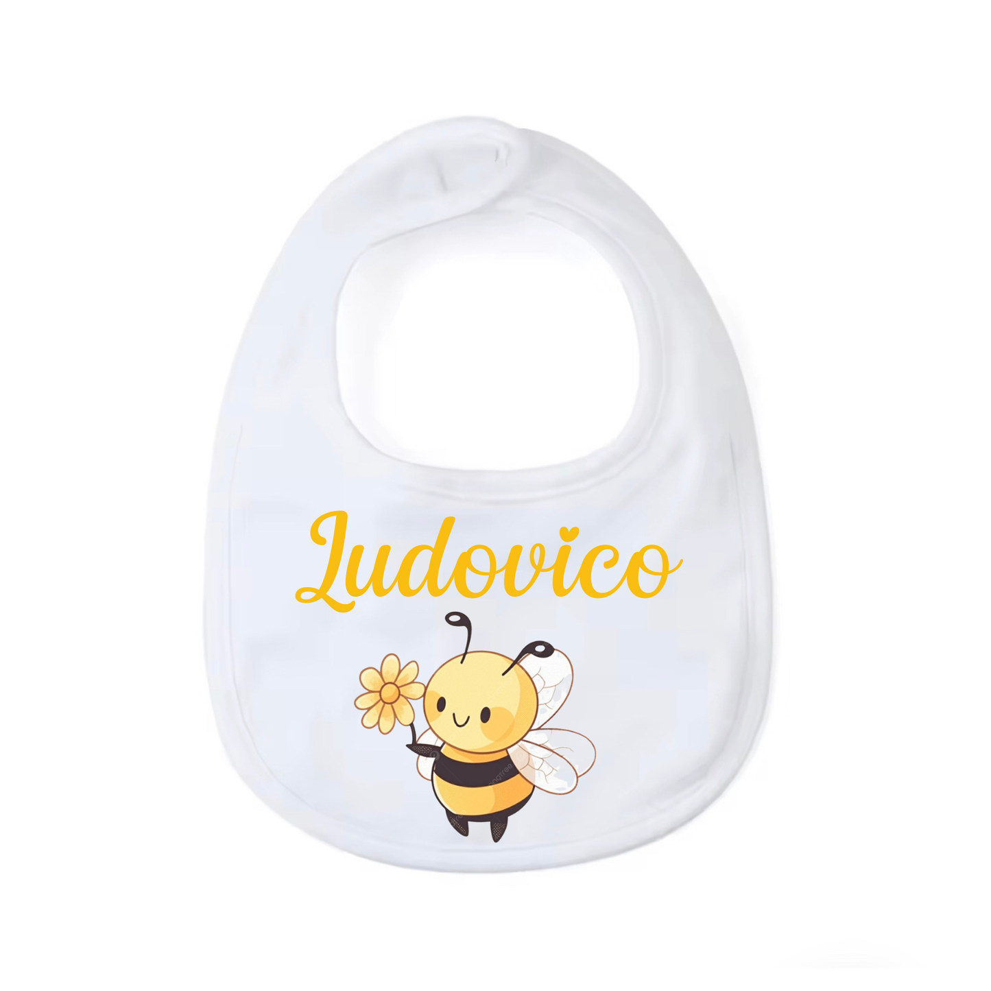 Bavaglino Personalizzato, Bavaglia Rotonda con Stampa e Nome