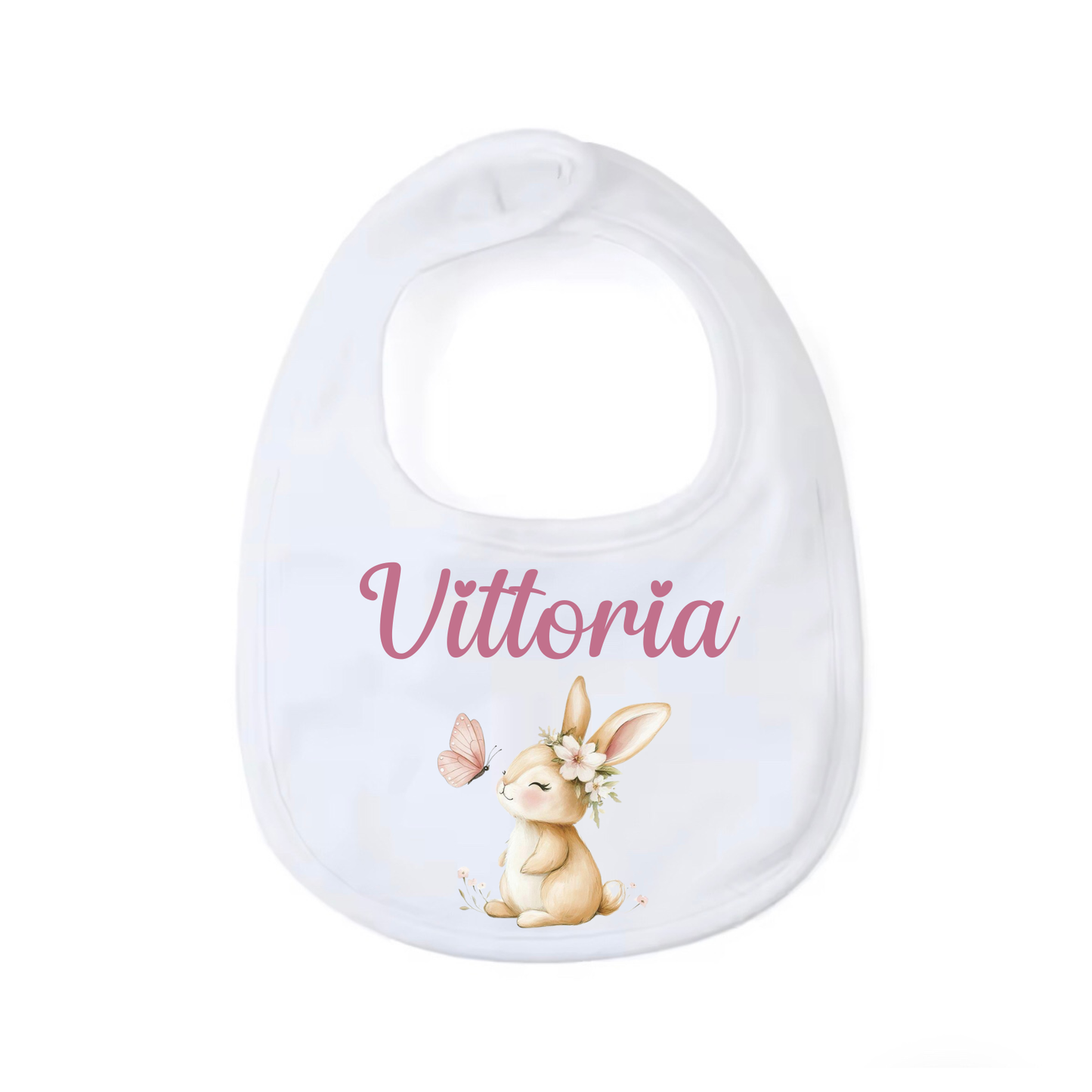 Bavaglino Personalizzato, Bavaglia Rotonda con Stampa e Nome