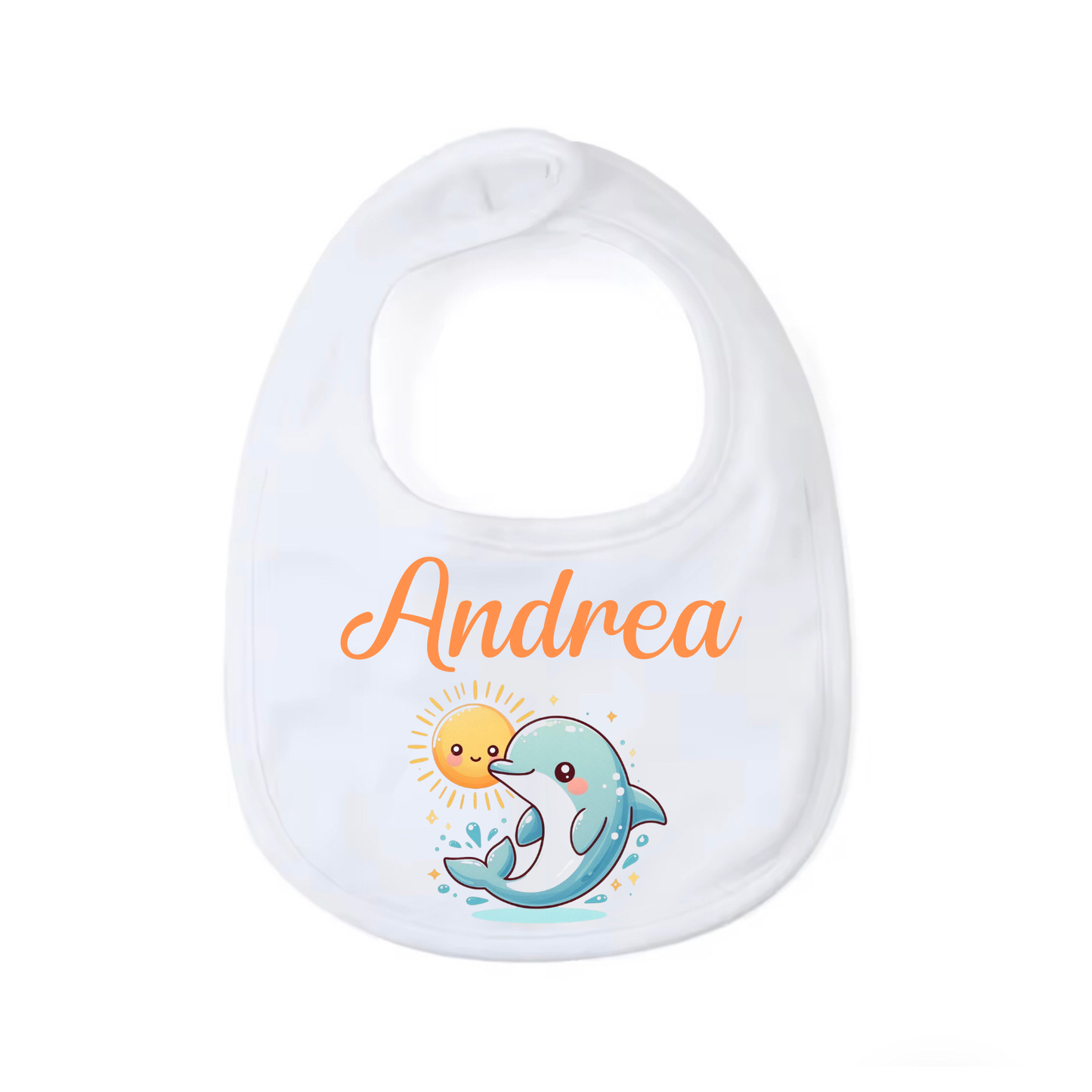 Bavaglino Personalizzato, Bavaglia Rotonda con Stampa e Nome