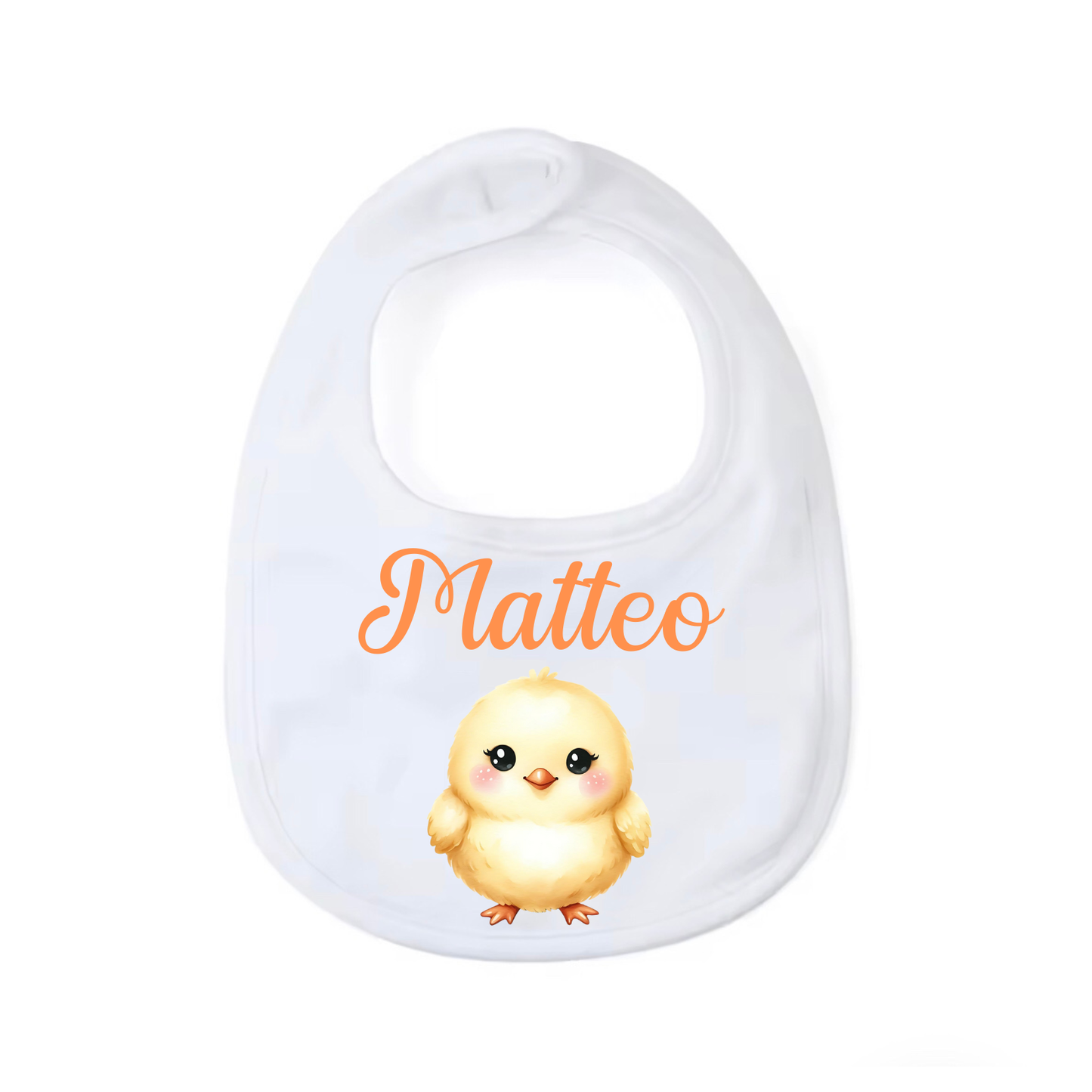 Bavaglino Personalizzato, Bavaglia Rotonda con Stampa e Nome