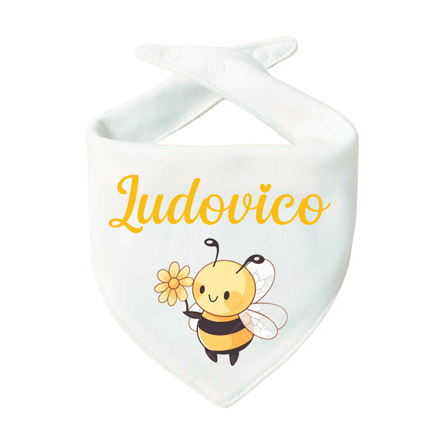 Bavaglino Personalizzato, Bavetta Triangolo con Stampa e Nome